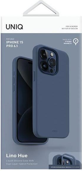 Produktbild Uniq etui Lino Hue iPhone 15 Pro 6.1" Magclick Charging granatowy/navy blue (Apple iPhone 15 Pro)