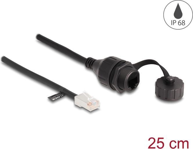 Produktbild Delock Kabel RJ45 Stecker zu RJ45 Buchse zum Einbau mit Vers (F/UTP, CAT5e, 0.25 m)