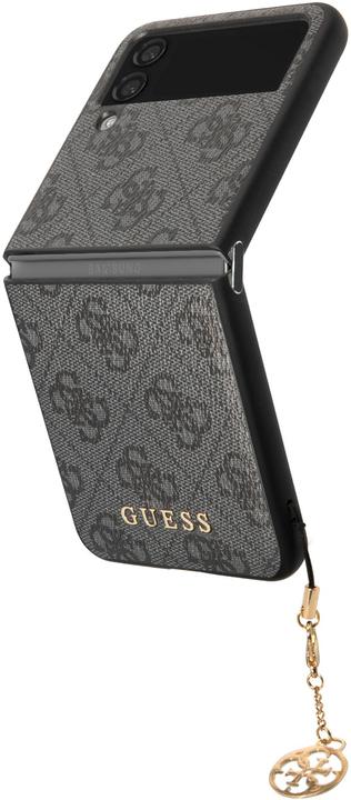 Actual product image Guess GUHCZF4GF4GGR F721 Z Flip 4 szary/grey hardcase 4G Charms Collection (Samsung Galaxy Z Flip4)