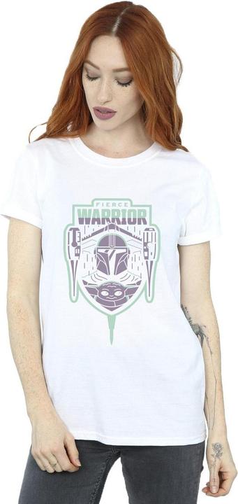 Immagine prodotto Star Wars The Mandalorian Fierce Warrior Patch Maglietta Ampia Donna (3XL)