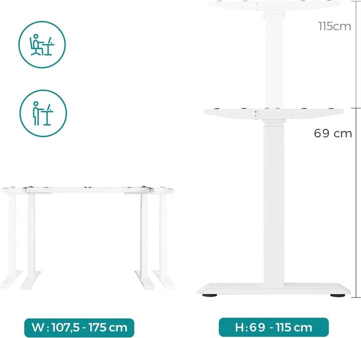 Produktbild Songmics Höhenverstellbares Schreibtischgestell