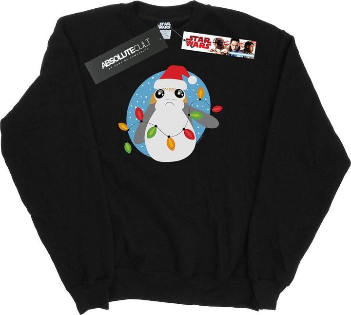 Actual product image Star Wars Mens The Last Jedi Porg Christmas Lights Sweatshirt (XL)