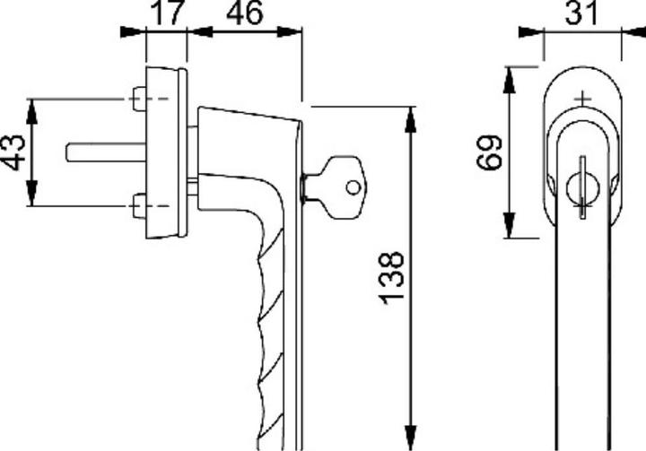 Immagine prodotto Hoppe Maniglie per finestre con serratura SecuForte 0700S/UD9020 Amburgo (Maniglie per finestre)