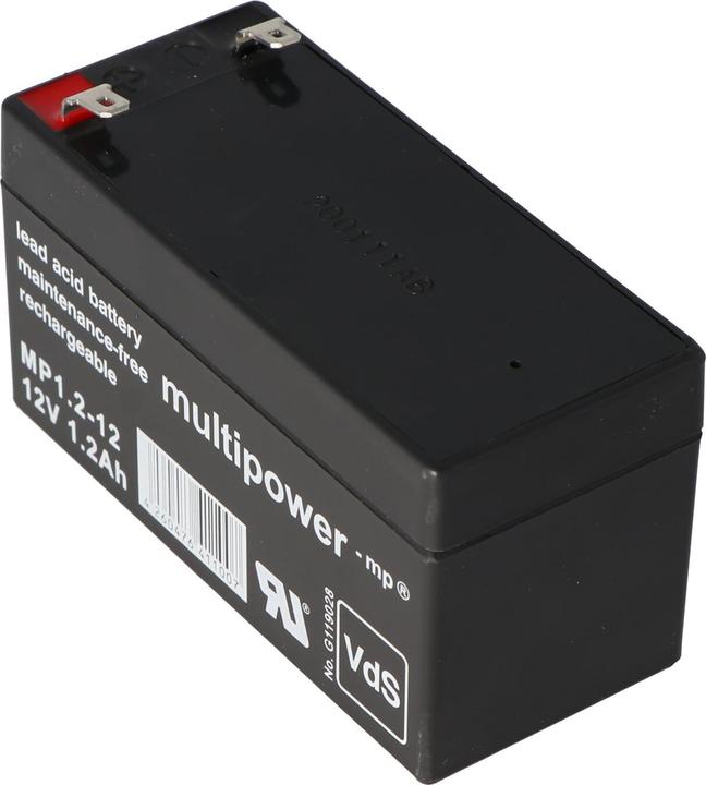 Actual product image Multipower Battery MP1.2-12 Lead acid battery with 4,8mm Faston contacts (12 V, 1.20 Ah)