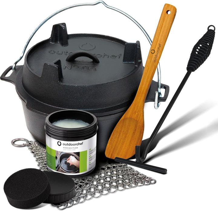 Image du produit Outdoorchef Four hollandais 04 - 3,8 litres - avec kit de démarrage comprenant l'entretien de la fonte, le
