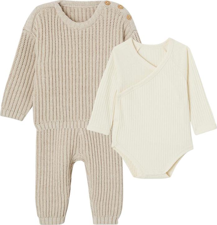 Produktbild Vertbaudet Unisex Baby-Set: Pullover, Strickhose & Wickelbody (68)