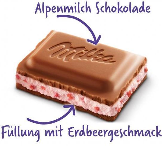 Produktbild Milka Erdbeer Schokolade 100,0 g (102 g)