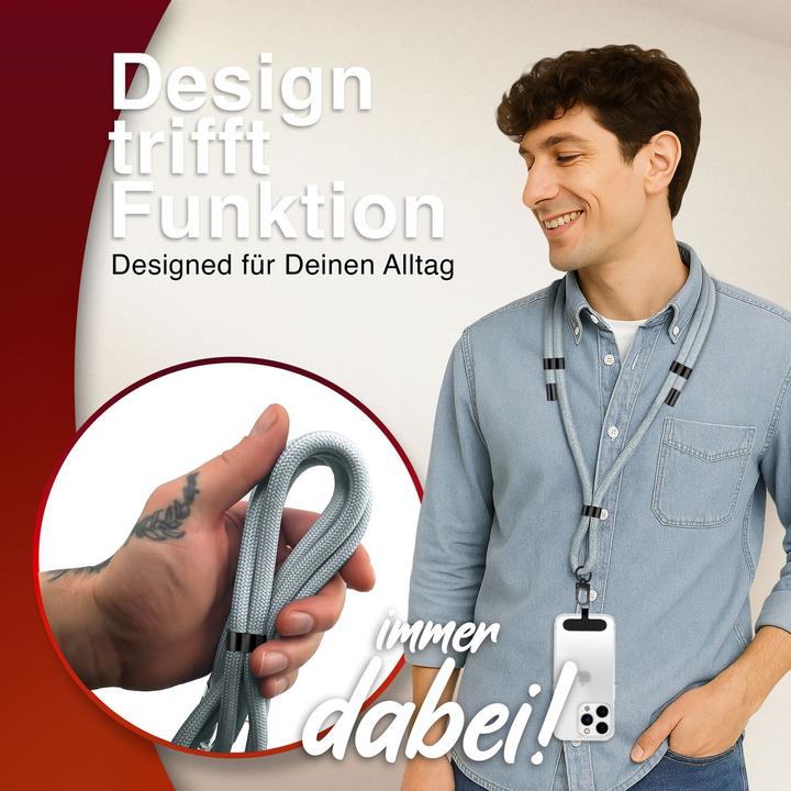 Produktbild Nalia HoldMe Lanyard Handykette - Universal Trageband für Smartphones - Verstellbar, Soft & Elastisch