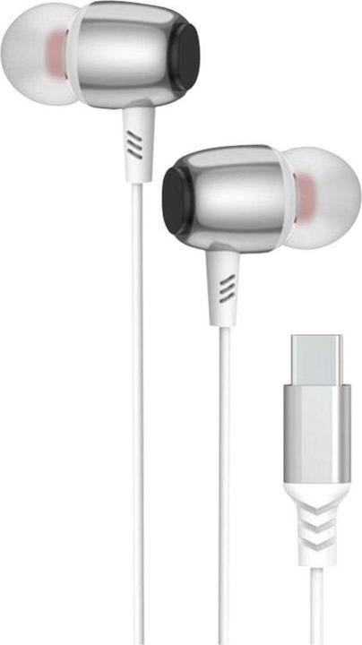 BlueStar Wired headphones Blue Star BLUE STAR wire earphones Type C (DAC) with microphone M09C 1,2 m white (Cable)