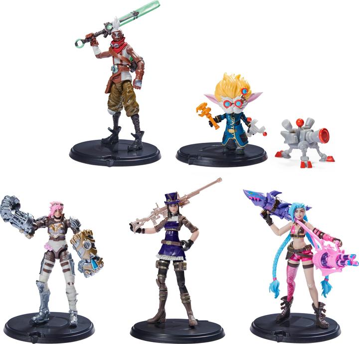 Image du produit Spin Master Figurines League of Legends (Vi, Caitlyn, Ekko, Heimerdinger et l'exclusif Jinx)