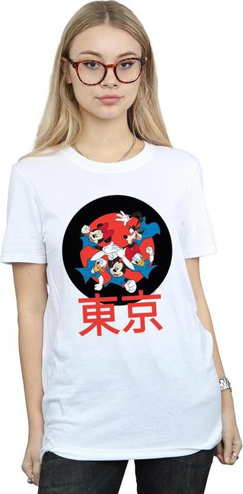 Actual product image Disney Womens/Ladies Mickey Mouse Team Huddle Cotton Boyfriend T-Shirt (5XL)