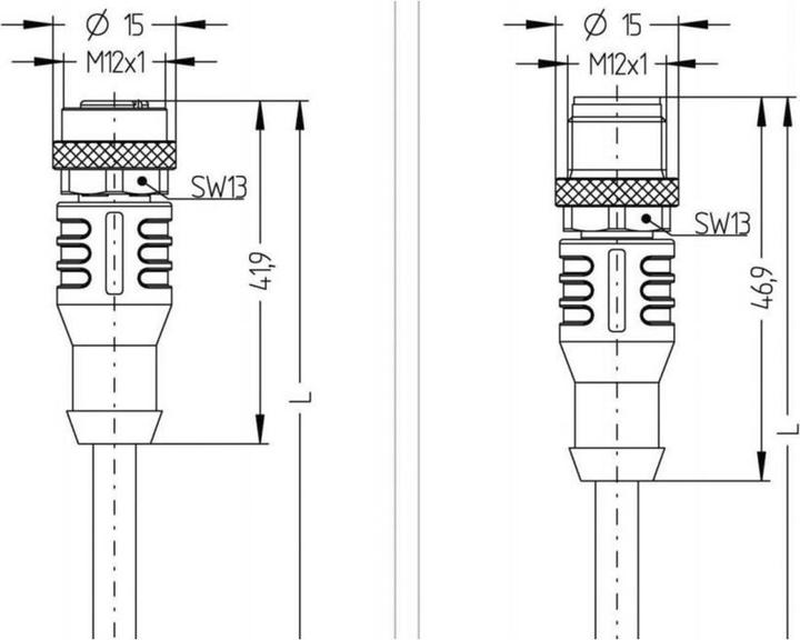 Actual product image Escha 8046282 Sensor/actuator connector, assembled M12 plug, straight