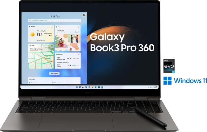 Actual product image Samsung Galaxy Book3 Pro 360 (16", Intel Core i7-1360P, 16 GB, 1000 GB, DE)