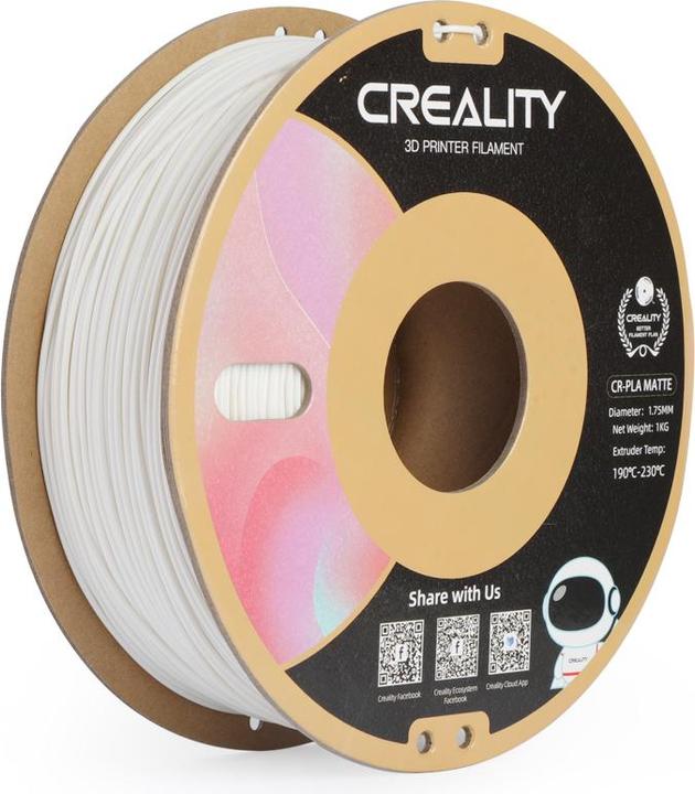 Produktbild Creality CR-PLA Matte 3D printer filament, 1.75 mm, gypsum white (PLA, 1.75 mm, 1000 g, Weiss)
