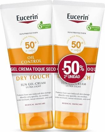 Eucerin Sensitive Protect Toque Seco Gel Cream SPF 50+ - Pack of 2 (Sonnengel, SPF 50+)