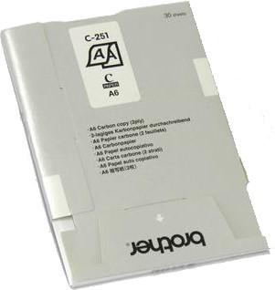 Actual product image Brother C-212S, carbonless thermal paper A6 / 10 x 30 sheets (45 g/m², 10 x, 10 x 15 cm)