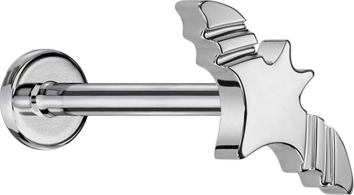 Star Piercing Micro Threadless Labret silber Fledermaus silber (Titan G23, ohne Messing)