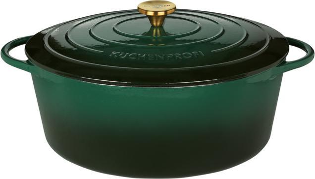 Produktbild Küchenprofi Bratentopf oval, 35 cm racing green (Bratpfanne, Gusseisen)