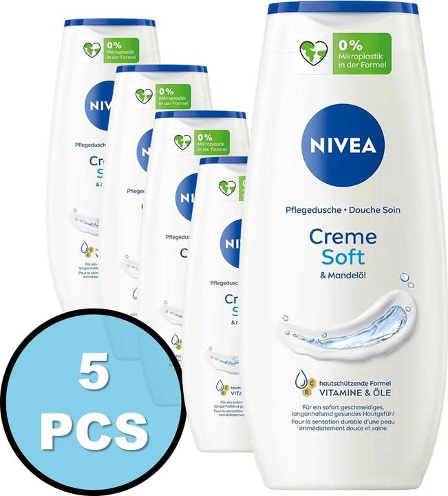 Immagine prodotto NIVEA Set di 5 - Doccia Care 3 in1 Crema Soft (250 ml)