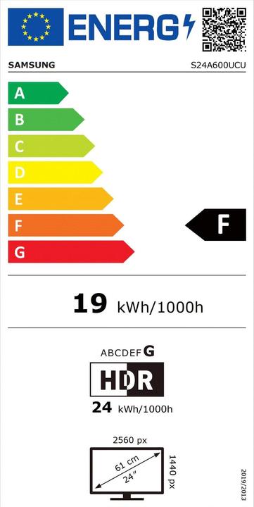Etichetta energetica Samsung LS24A600UCUXEN (2560 x 1440 pixel, 24")