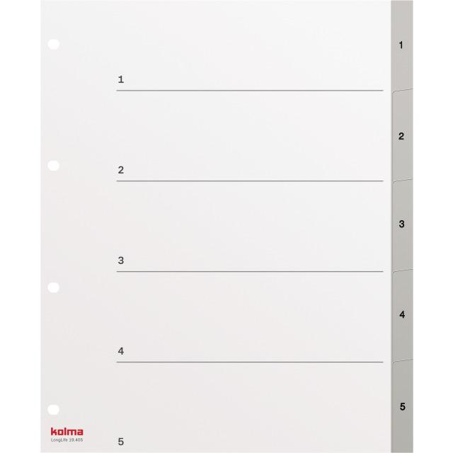 Image du produit Kolma Intercalaire A4 XL superstrong 1-5 5 pièces gris