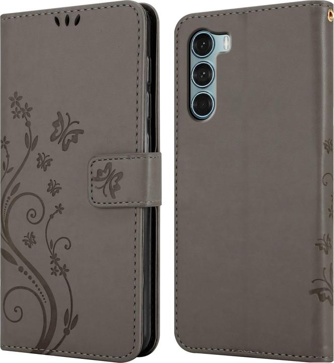Actual product image Cadorabo Case Flower Book (Motorola Moto G200 5G)