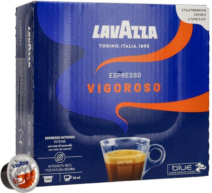 Actual product image Lavazza Coffee Capsules Blue Vigoroso 100 Capsules (100 x Port.)