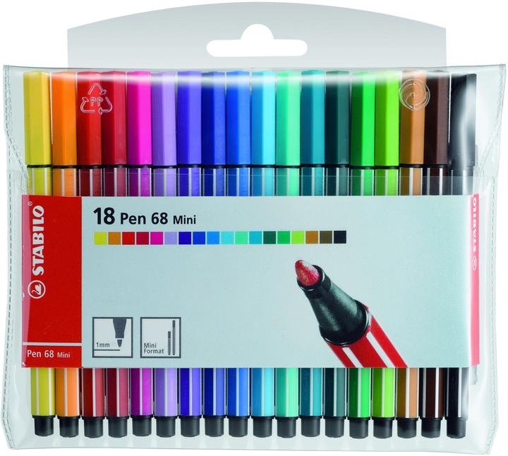 Actual product image STABILO Pen 68 Mini (Multicoloured, 18 x)