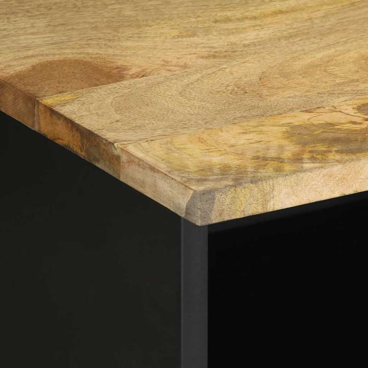 Produktbild VidaXL TV Schrank Lowboard Fernsehschrank Fernsehtisch Schwarz Raues Mangoholz (100 x 33.5 x 46 cm)