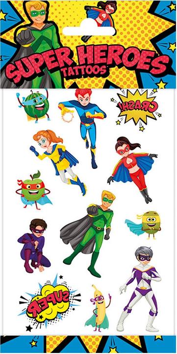 Actual product image Totum Tattoos Superheroes