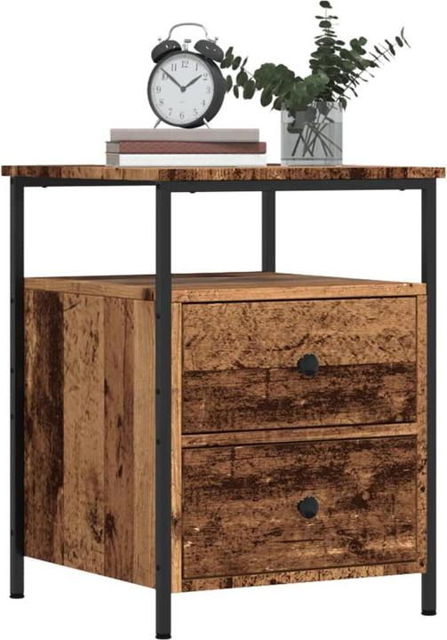 Produktbild VidaXL Nachttisch Stauraum Nachtschrank Nachtkommode Nachtkonsole Altholz-Optik (44 x 45 x 60 cm)