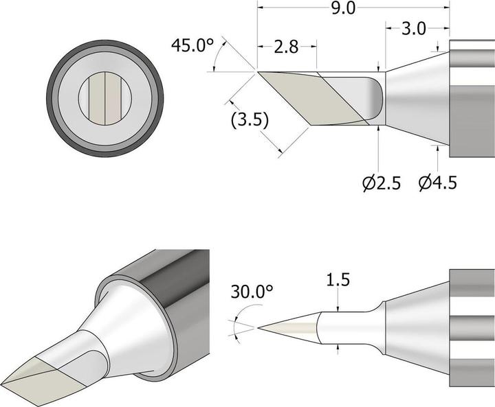 Produktbild iFixit Power Series Soldering Iron Tip – messerförmig 2.5