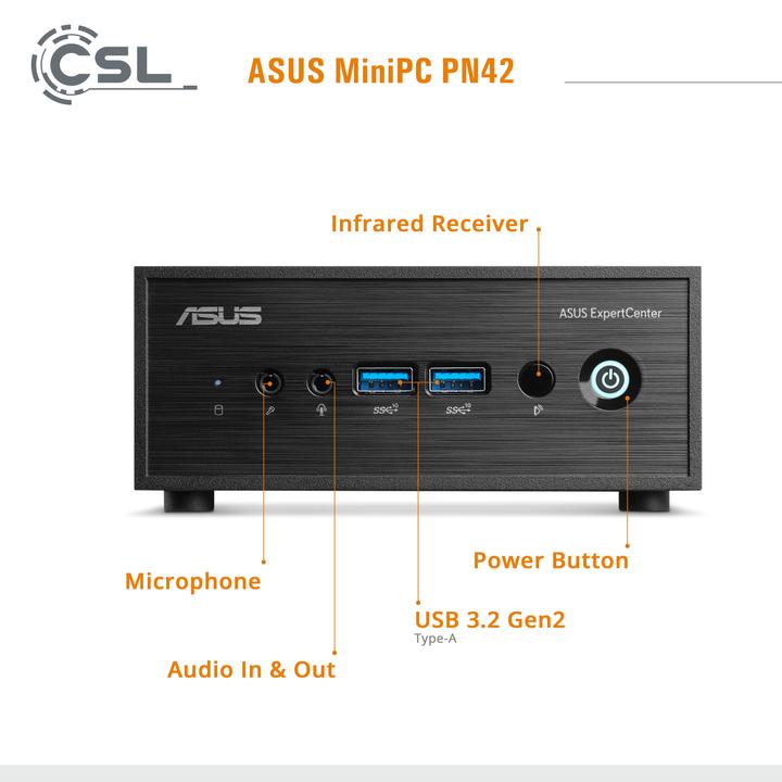 Immagine prodotto CSL Mini PC ASUS PN42 N200 / 1000 GB M.2 SSD / 32 GB RAM / Win 11 Home (Intel N200, 32 GB, 1000 GB, Grafica Intel UHD)