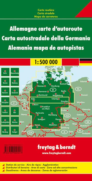 Image du produit Carte des autoroutes d'Allemagne