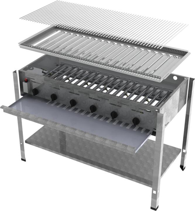 Produktbild ChattenGlut Gasbräter 6-flammig mit Einzelne Edelstahlstäbe als Rost (27 kW)
