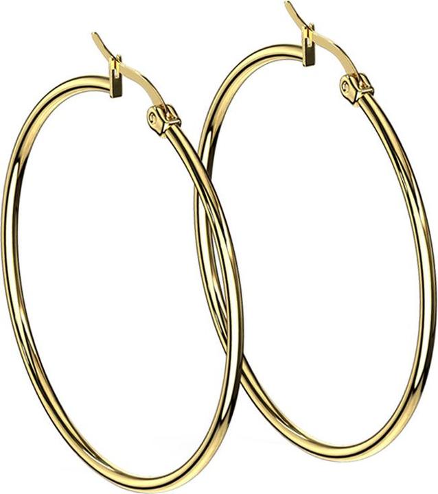 Produktbild Star Piercing Ohrring rund vergoldet (ohne Messing, Chirurgenstahl 316L)