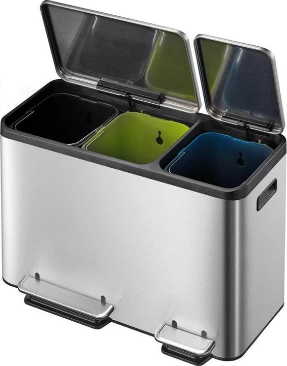EKO Treteimer EcoCasa 15+15+15 Liter edelstahl (45 l)