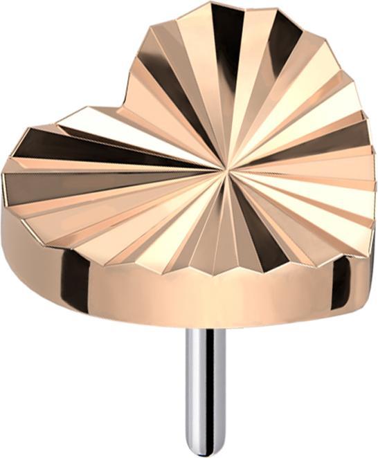 Immagine prodotto Star Piercing Cuore a disco con taglio a diamante Threadless in oro rosa (senza ottone, Titanio G23)