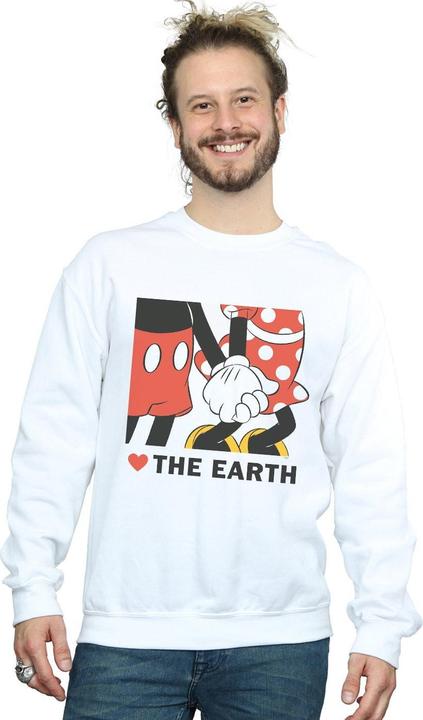 Actual product image Disney Mens Mickey Mouse Heart The Earth Sweatshirt (XXL)