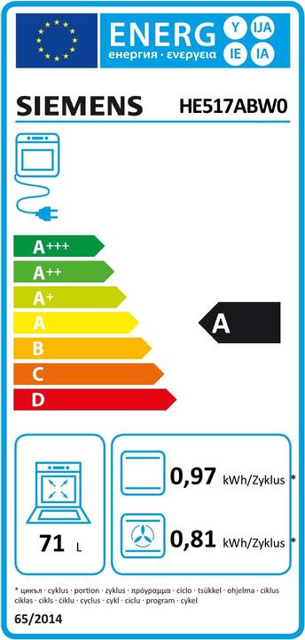 Energy Label Siemens HE517ABW0