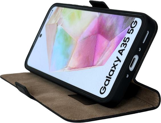 Image du produit Mike Galeli Book-Cover cuir véritable Fabio black (Samsung Galaxy A35)