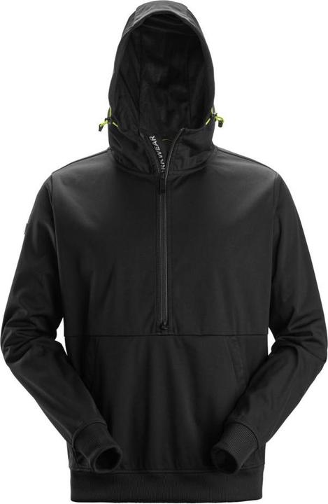 Snickers Workwear 84000400004 FlexiWork, Windblocker Stretch Hoodie met halve rits Zwart S (XS, S, M, L, XL, XXL, 3XL)