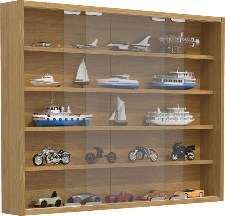 Actual product image VCM Wooden Glass Hanging Display Case Wall Display Case Collectors Deco Showcase Agisa L (77 x 10 x 60 cm)