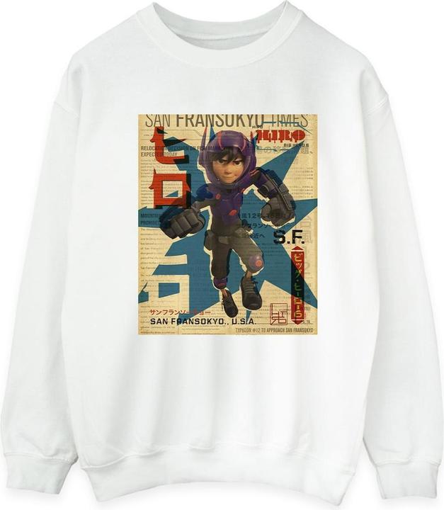 Immagine prodotto Disney Big Hero 6 Baymax Hiro Newspaper Felpa Uomo (M)
