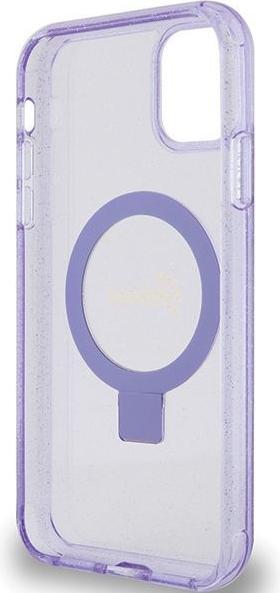 Produktbild Guess GUHMN61HRSGSU iPhone 11 / Xr 6.1" fioletowy/purple hardcase Ring Stand Script Glitter MagSafe (Apple iPhone 11)