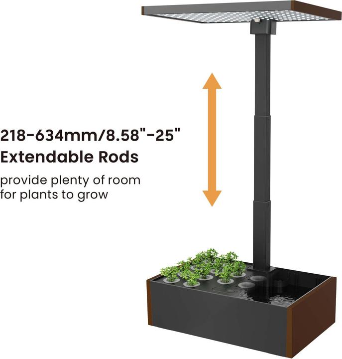 Immagine prodotto Wiltec Sistema di giardino indoor marrone Giardino di erbe aromatiche Mini giardino per interni LED