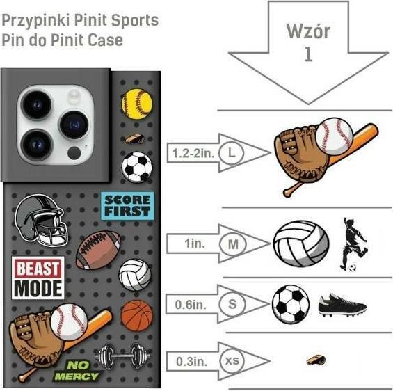 Immagine prodotto Pinifit Custodia Zestaw Pinit Dynamic + Sports Pin iPhone 14 Pro 6.1" czarny/nero wzór 1 (Apple iPhone 14 Pro)