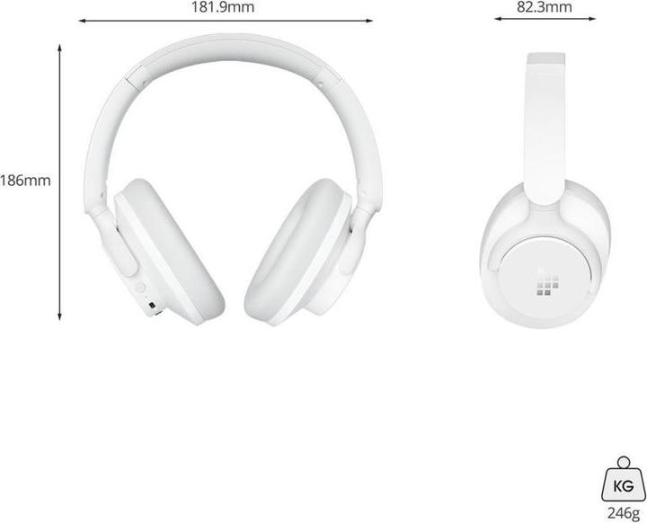 Produktbild Tronsmart Sounfii Q20 ANC On-Ear Bluetooth 5.3 Wireless Headphones - White (ANC, 60 h, Kabelgebunden, Kabellos)