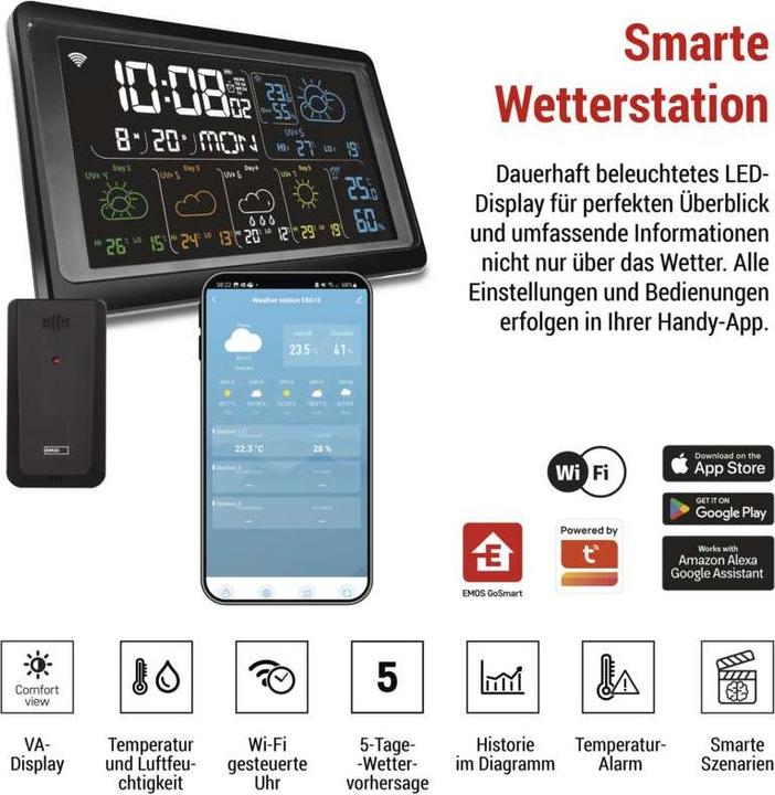 Actual product image Emos GoSmart Drahtlose Wetterstation E8610 mit WiFi
