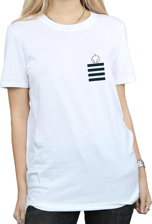Image du produit Looney Tunes - T-shirt TWEETY PIE STRIPED FAUX POCKET - Femme (M)